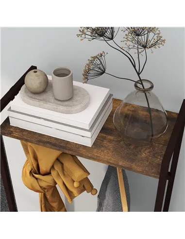 HOMCOM Four-Tier Industrial Display Shelf, with Bottom Drawers