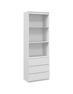 HOMCOM 180cm Tall Bookcase, with Shelves and Drawers - White