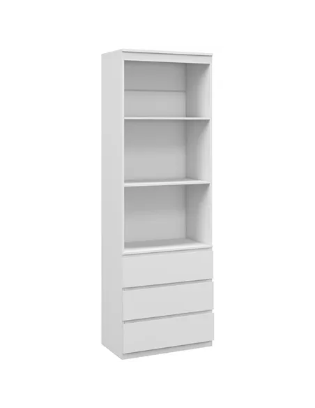HOMCOM 180cm Tall Bookcase, with Shelves and Drawers - White