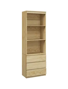 HOMCOM 180cm Tall Bookcase, with Shelves and Drawers - Wood Effect