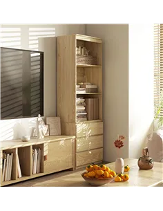 HOMCOM 180cm Tall Bookcase, with Shelves and Drawers - Wood Effect 2