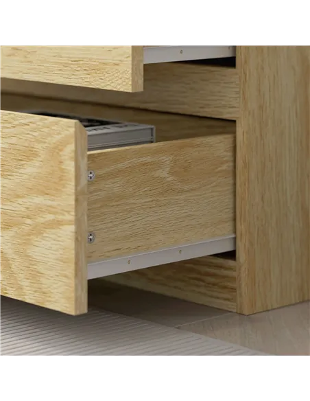 HOMCOM 180cm Tall Bookcase, with Shelves and Drawers - Wood Effect