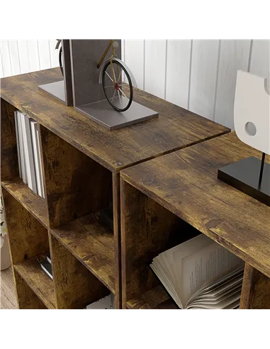 HOMCOM 6-Cube Bookshelf - Rustic Brown