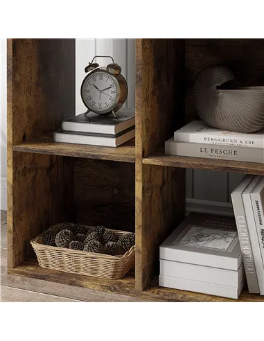 HOMCOM 6-Cube Bookshelf - Rustic Brown