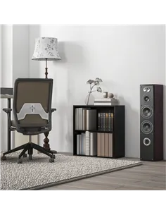 HOMCOM 2 Tier Bookshelf, Low Bookcase with Adjustable Shelf, 2 Compartments for Home Office, Living Room, Study, Black 2