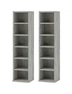 HOMCOM Set of Two 102 CD Storage Units - Cement Grey