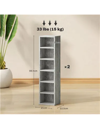 HOMCOM Set of Two 102 CD Storage Units - Cement Grey