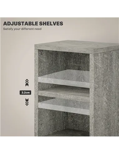 HOMCOM Set of Two 102 CD Storage Units - Cement Grey