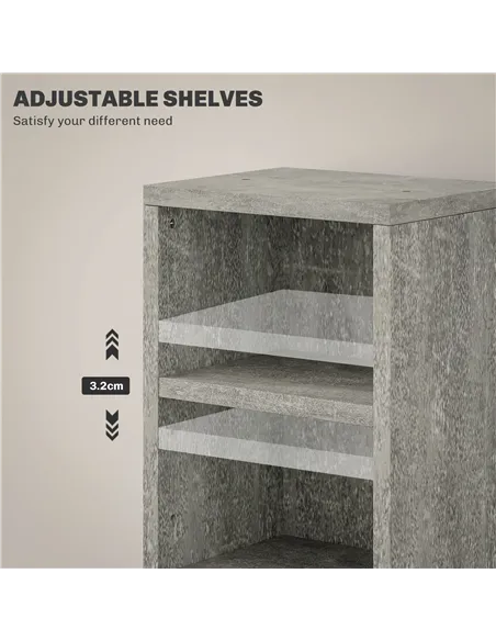 HOMCOM Set of Two 102 CD Storage Units - Cement Grey