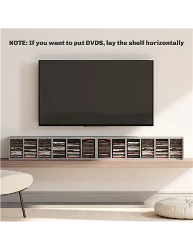 HOMCOM Set of Two 102 CD Storage Units - Cement Grey