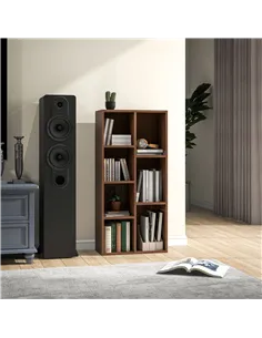 HOMCOM Seven-Cube Bookcase - Walnut Wood Effect 2