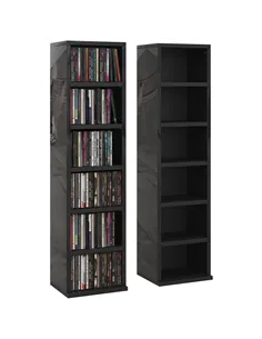 HOMCOM Set of Two 102 CD Storage Units - High Gloss Black