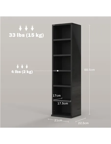 HOMCOM Set of Two 102 CD Storage Units - High Gloss Black