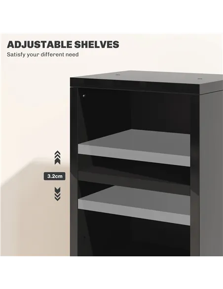 HOMCOM Set of Two 102 CD Storage Units - High Gloss Black