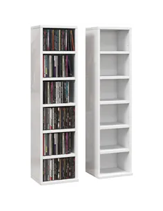 HOMCOM Set of Two 102 CD Storage Units - High Gloss White