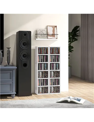 HOMCOM Set of Two 102 CD Storage Units - High Gloss White