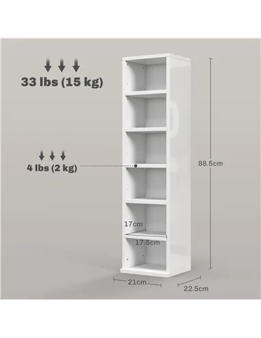 HOMCOM Set of Two 102 CD Storage Units - High Gloss White