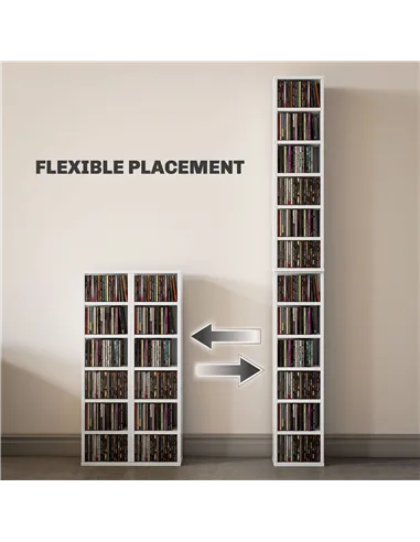 HOMCOM Set of Two 102 CD Storage Units - High Gloss White