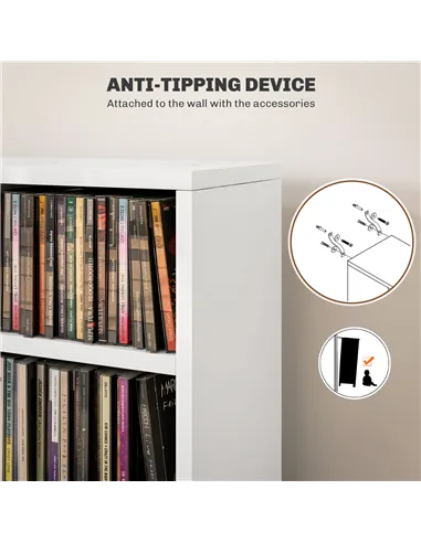 HOMCOM Set of Two 102 CD Storage Units - High Gloss White