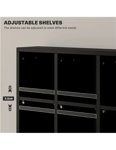 HOMCOM CD Storage Unit with Adjustable Shelves, 89 x 130.5 cm, Black