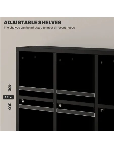 HOMCOM CD Storage Unit with Adjustable Shelves, 89 x 130.5 cm, Black
