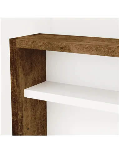 HOMCOM 5-Tier Wall Display Shelf Unit Cabinet w/ 4 Adjustable Shelves Glass Doors Home Office Ornaments 60x80cm Rustic brown