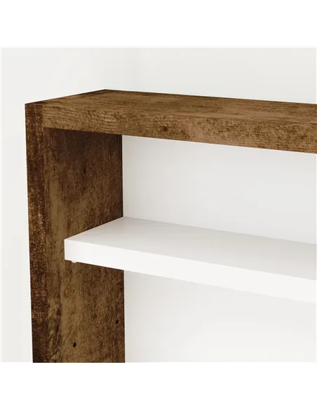 HOMCOM 5-Tier Wall Display Shelf Unit Cabinet w/ 4 Adjustable Shelves Glass Doors Home Office Ornaments 60x80cm Rustic brown