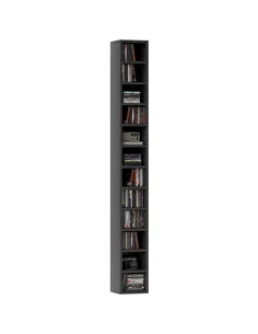 HOMCOM 204 CD Tall Narrow Media Storage Tower - Black