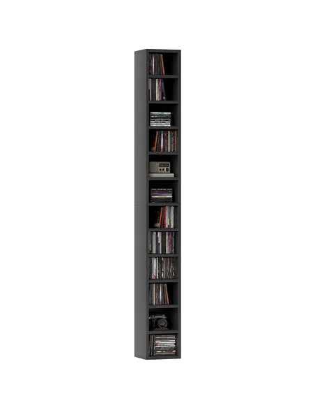 HOMCOM 204 CD Tall Narrow Media Storage Tower - Black
