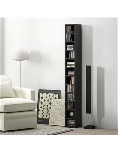 HOMCOM 204 CD Tall Narrow Media Storage Tower - Black 2
