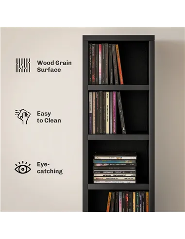 HOMCOM 204 CD Tall Narrow Media Storage Tower - Black