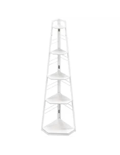 HOMCOM Five-Tier Corner Shelf - White