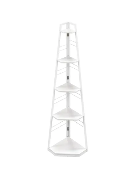 HOMCOM Five-Tier Corner Shelf - White