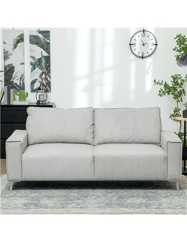 HOMCOM Three-Seater Corduroy - Light Grey