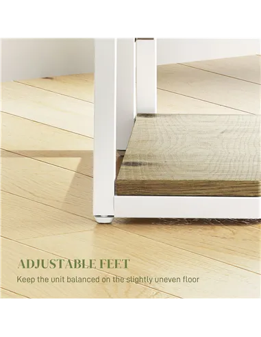 HOMCOM Five-Tier Corner Shelf - White/Wood-Effect