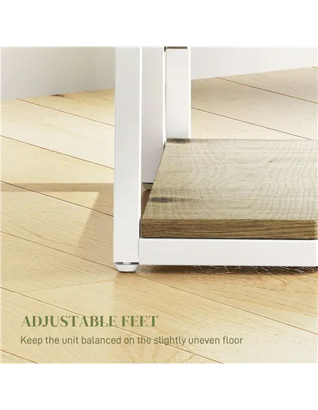 HOMCOM Five-Tier Corner Shelf - White/Wood-Effect