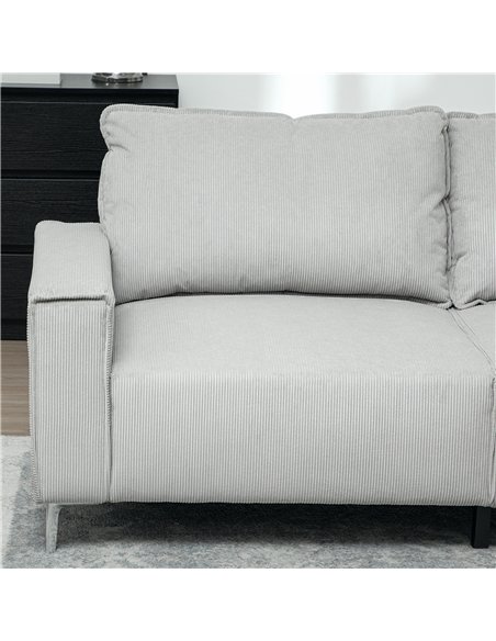 HOMCOM Three-Seater Corduroy - Light Grey