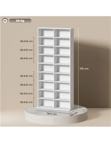 HOMCOM 640 CD Storage Tower - White