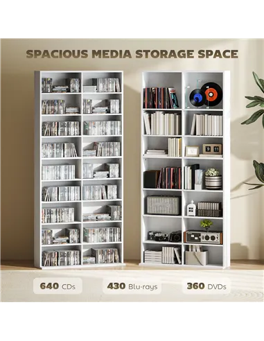 HOMCOM 640 CD Storage Tower - White