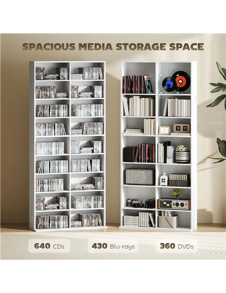 HOMCOM 640 CD Storage Tower - White