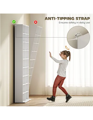 HOMCOM 640 CD Storage Tower - White