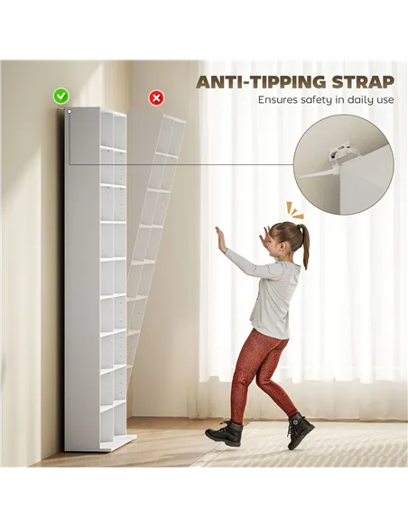 HOMCOM 640 CD Storage Tower - White