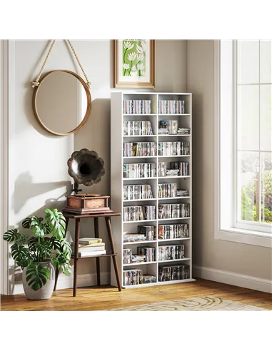 HOMCOM 640 CD Storage Tower - White