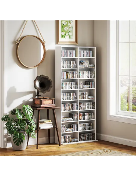 HOMCOM 640 CD Storage Tower - White