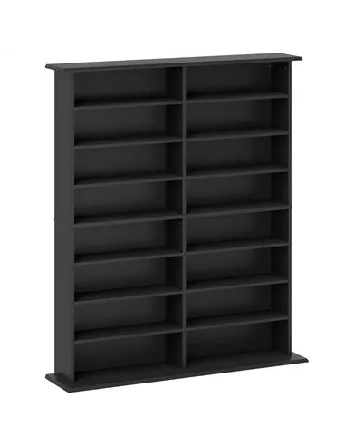 HOMCOM 16-Compartment Media Shelf - Black