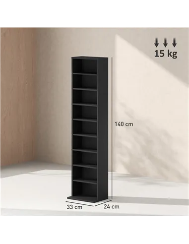 HOMCOM 260 Narrow CD Storage Unit - Black