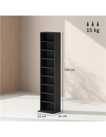 HOMCOM 260 Narrow CD Storage Unit - Black