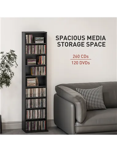 HOMCOM 260 Narrow CD Storage Unit - Black