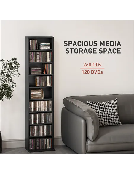 HOMCOM 260 Narrow CD Storage Unit - Black