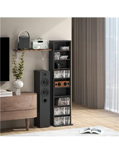 HOMCOM 260 Narrow CD Storage Unit - Black